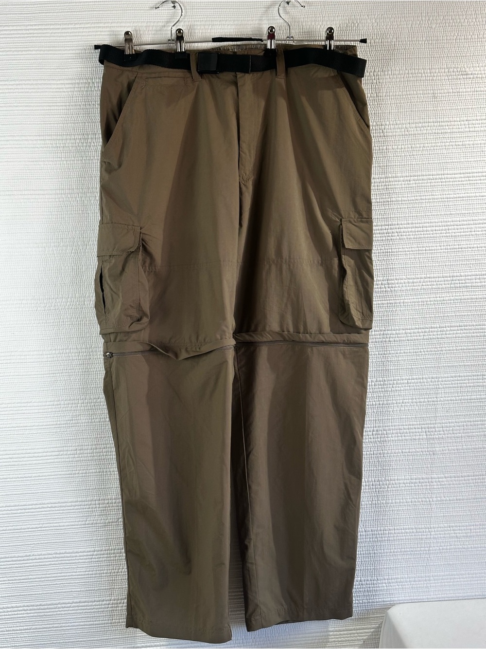 Rugged Exposure Convertible Zip-Off Cargo Hiking Pants 2XL Brown Nylon Outdoor